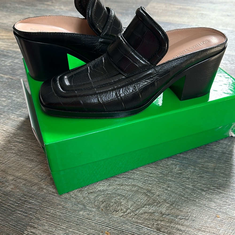 Bottega Veneta Black Mules with Chunky Heel